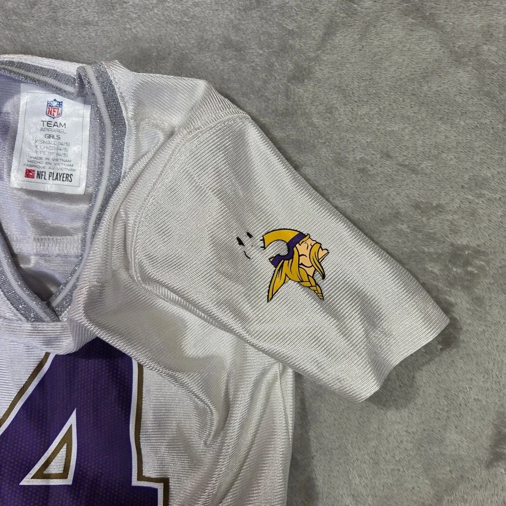NFL Team Apparel Girls Minnesota Vikings Dalvin Cook 4 Jersey White XS 4/5